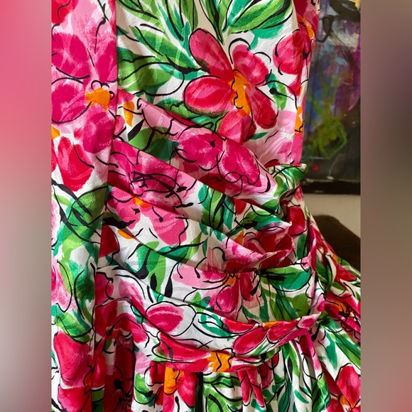 Pretty Vintage Papell Boutique Floral Country Club DesignerFashion DRESS 💐💖 14 - Picture 9 of 10